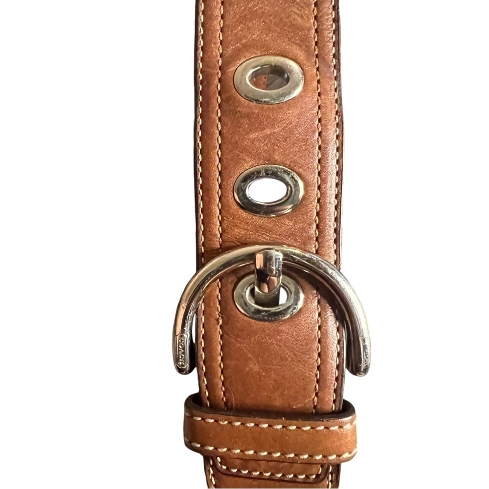 Y2K ▶️ COACH ◀️ Classic Buckle Strap Monogram Jacquard Canvas Hobo Bag Crescent - Picture 7 of 14